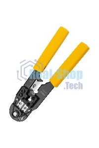 Обжимные клещи Deli DL381008 RJ45 Размер: 205мм. Спецификация обжима: 8P. Холоднокатаный стальной лист с черной отделкой, ручка из ПВХ. Лезвие SK5. Инструмент для зачистки проводов, кусачки и обжимной инструмент 3-в-1.