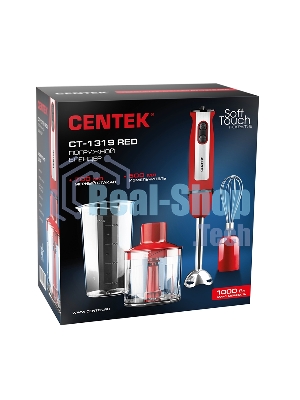 Блендер погружной Centek CT-1319 красный, 1000 Вт, плавная регулировка, турбо
