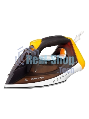 Утюг BRAYER, 2400 Вт, керамическое покрытие, пар 140 г/мин, антикапля, разбрызгивание, 330 мл, самоотчистка