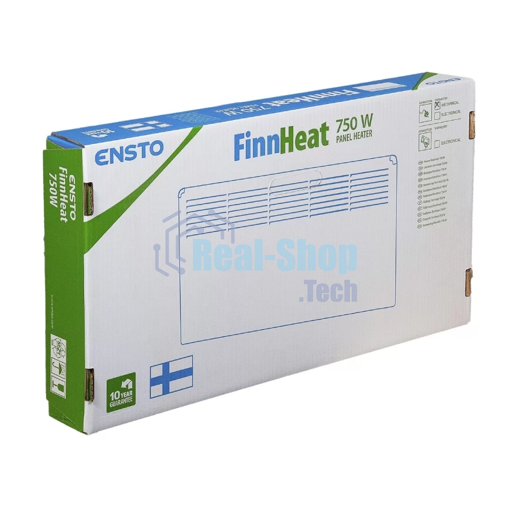 Конвектор ENSTO FinnHeat EPHBM07PR белый, 750 Вт, 12 м2, термостат