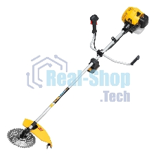 Триммер бензиновый Denzel DT-43E, 43 см3, неразъемная штанга, электростартер, состоит из 2 частей