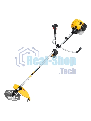 Триммер бензиновый Denzel DT-43E, 43 см3, неразъемная штанга, электростартер, состоит из 2 частей