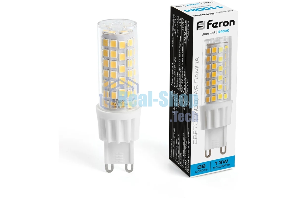 Лампа светодиодная Feron LB-436 13Вт 230В G9 дневной капсульная
