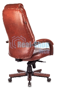 Кресло руководителя Бюрократ T-9923WALNUT светло-коричневый Leather Eichel, кожа, крестовина металл/дерево