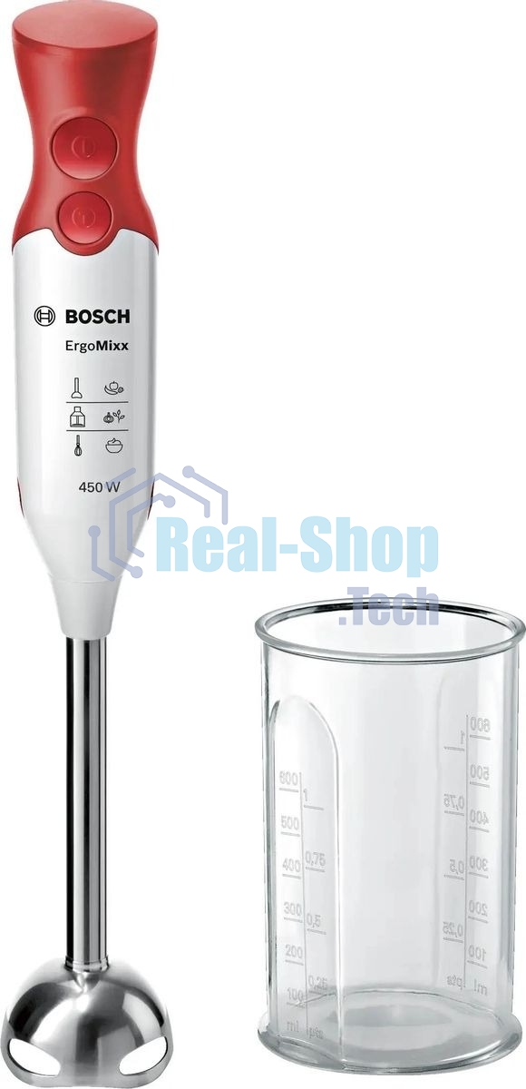 Блендер погружной Bosch MSM64110 450Вт белый/красный