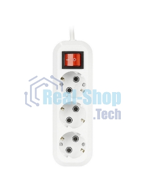 Удлинитель Smartbuy (SBE-16-3-1.5-ZS) 3 гнз х 1,5 м (16А/3.5 кВт, ПВС 3х1.0)