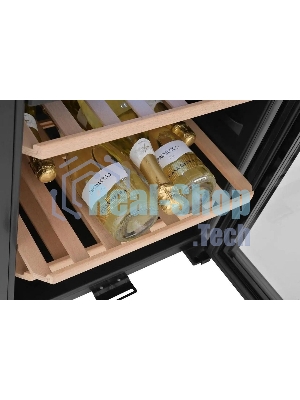 Винный шкаф ZÜGEL ZCWF521DB черный, 127 л, 2 отсека, 52 бут., класс A+