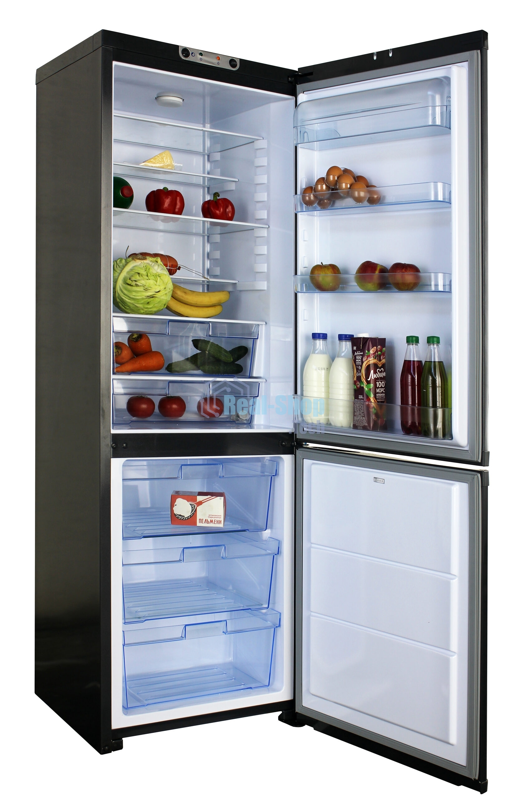 Холодильник ОРСК 174 G графит двухкамерный 220/120л морозилка снизу