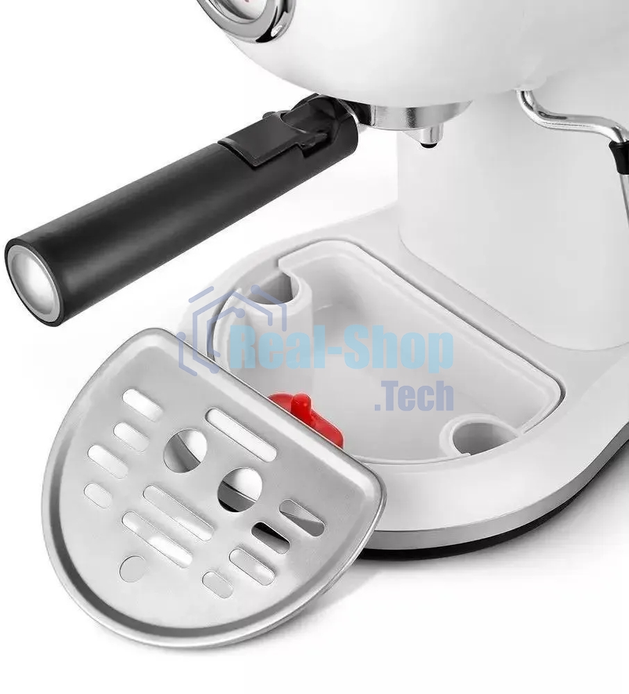 Кофеварка рожковая Kitfort КТ-7219 белый, исп. кофе - молотый, 1.2 л, 1100 Вт, 15 бар