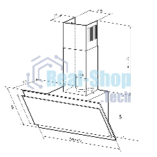 Вытяжка каминная LEX Furia 900 белая, 89.5 см, 1050 куб. м/ч, 50 дБ