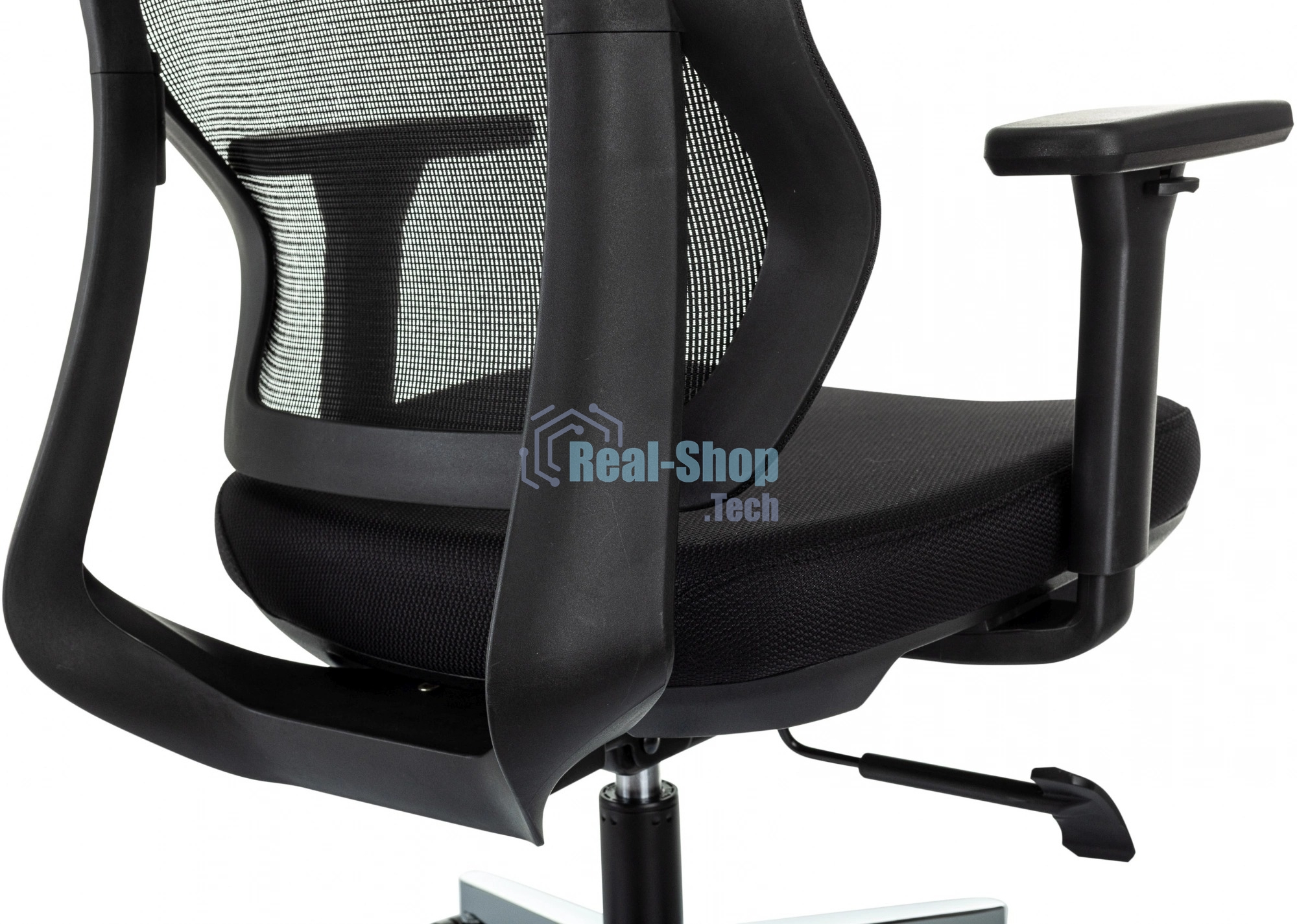 Кресло руководителя Бюрократ MC-412N-H черный сетка/ткань с подголов. крестов. металл хром