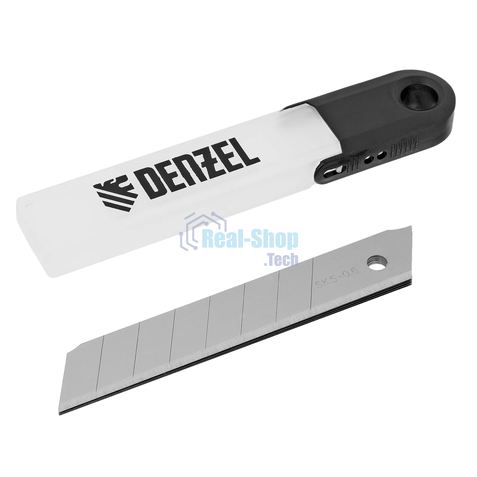 Лезвия Denzel 18 мм, сталь SK5 - 0,6 мм, усиленные, 5 шт.