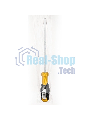 Отвертка шлицевая Deli DL6382001 8х200мм CR-V, Двухкомпонентная ручка. Хромированная