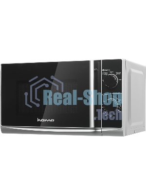 Микроволновая печь home HMM207ES черный/серебристый, 20 л, 700 Вт, переключатели - поворотный механизм