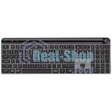Клавиатура JLab Epic Keyboard гибридная, USB Type-A, Bluetooth, радиоканал, серый