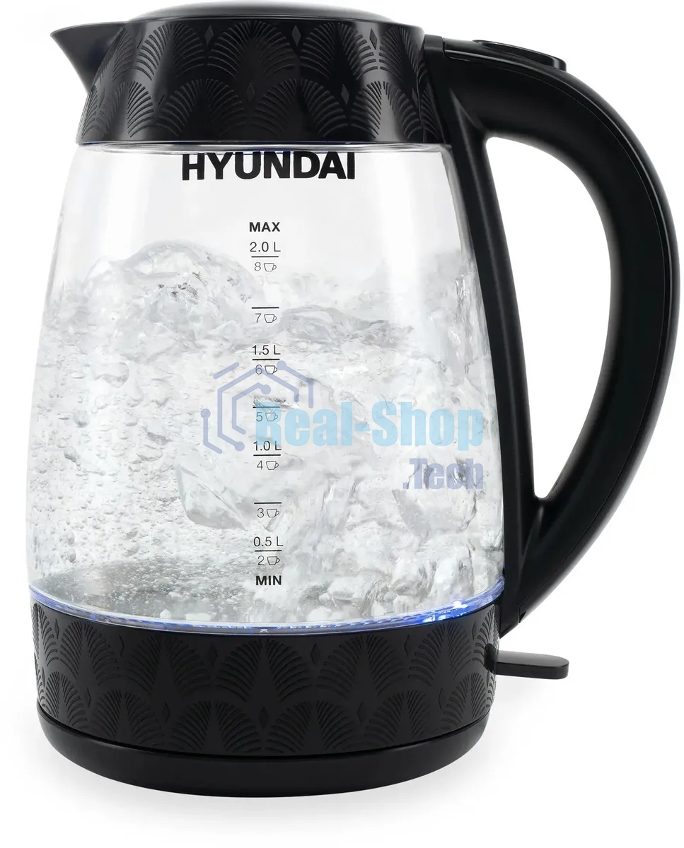 Чайник электрический Hyundai HYK-G4505 2л. 2200Вт черный (корпус: стекло)