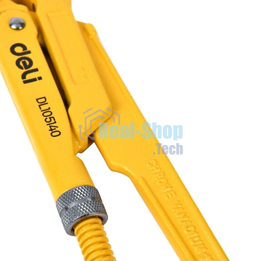 Трубный рычажный ключ №1 с прямыми губками Deli DL105140 315мм, раскрытие губок 0-40мм, сталь Cr-V