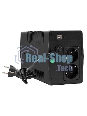 Источник бесперебойного питания ExeGate Smart LB-850.LCD.AVR.2SH.USB (850VA/510W, LCD, AVR, 2*Schuko, USB, батарея 12V 9Ah, черный)