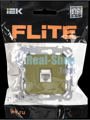 Розетка компьютерная RJ45 категория 5Е UTP РК5е-1-0-ФлО оливковый FLITE