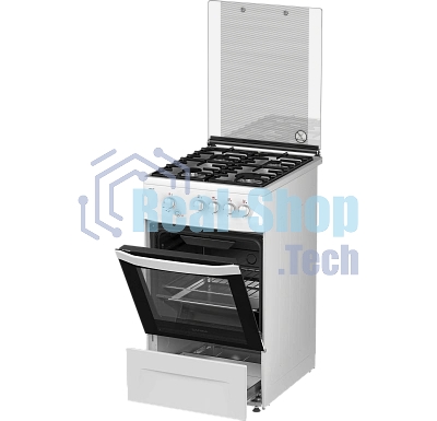 Плита газовая Darina 1D1 GM 241 008 W белый/черный, конфорок 4 шт, духовка 50 л, 50 см x 85 см x 60 см