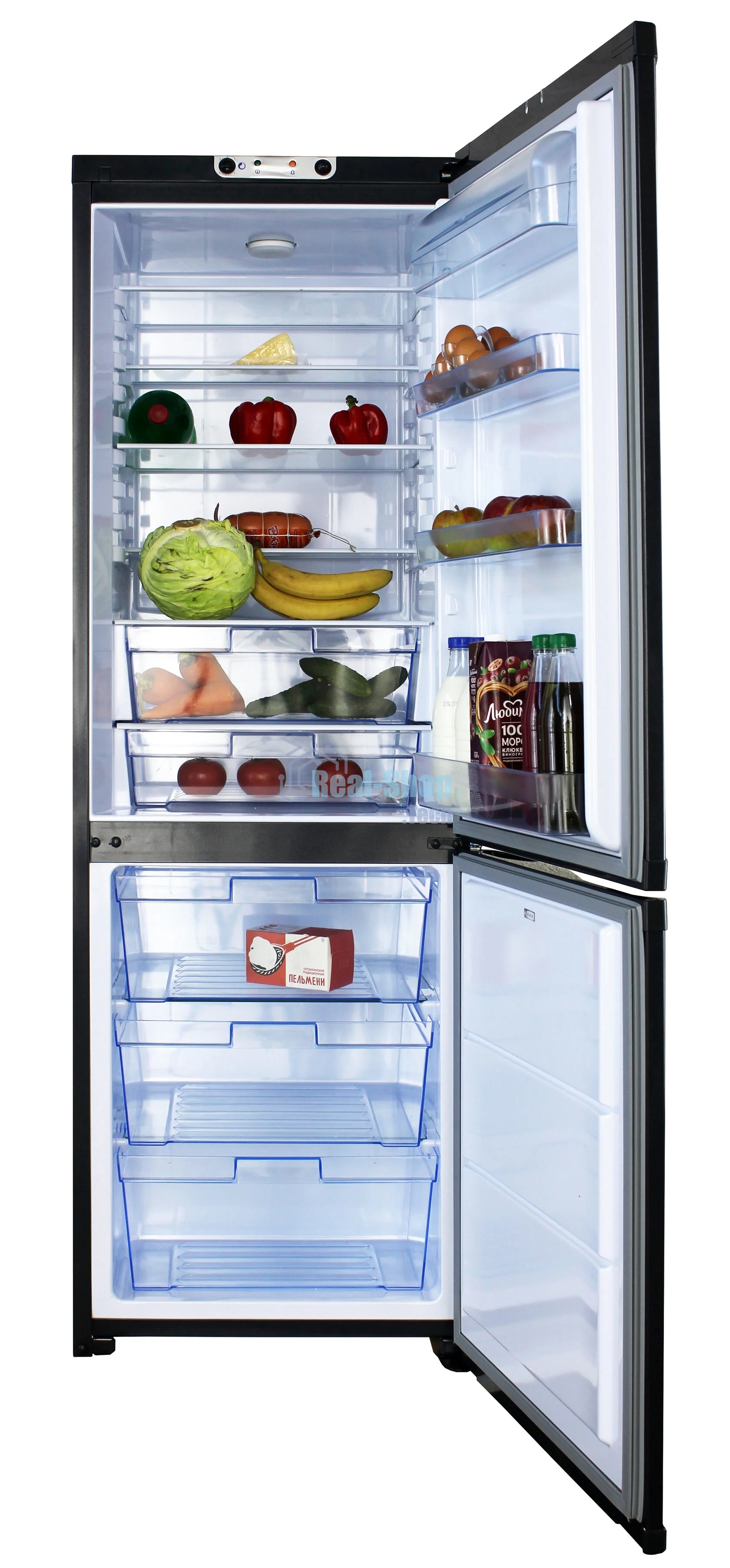 Холодильник ОРСК 174 G графит двухкамерный 220/120л морозилка снизу