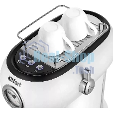 Кофеварка рожковая Kitfort КТ-7219 белый, исп. кофе - молотый, 1.2 л, 1100 Вт, 15 бар