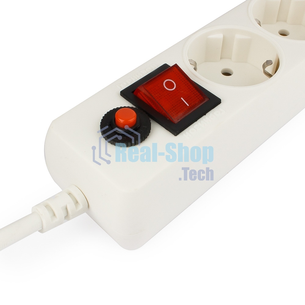 Сетевой фильтр Гарнизон 5 р, 10А, 2xUSB, 1.8 м, ур.защиты 4, белый, пакет