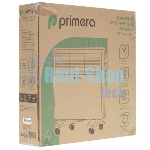 Конвектор Primera PHP-1000-MWB, белый, 1000 Вт, 15 м2, термостат