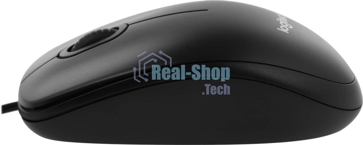 Мышь проводная Logitech B100 черный, 1000 dpi, USB, кнопки - 3