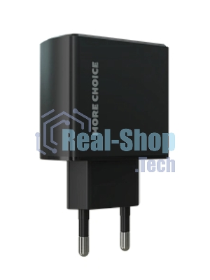 Сетевое зарядное устройство MORE CHOICE (4610196409936) NC60 1USB-C 3.0A PD 20W быстрая зарядка черный