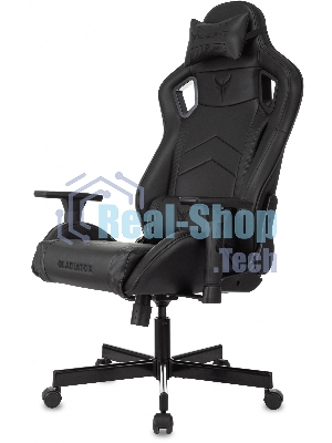 Кресло Knight Gladiator черный, экокожа, 120 кг, механизм качания