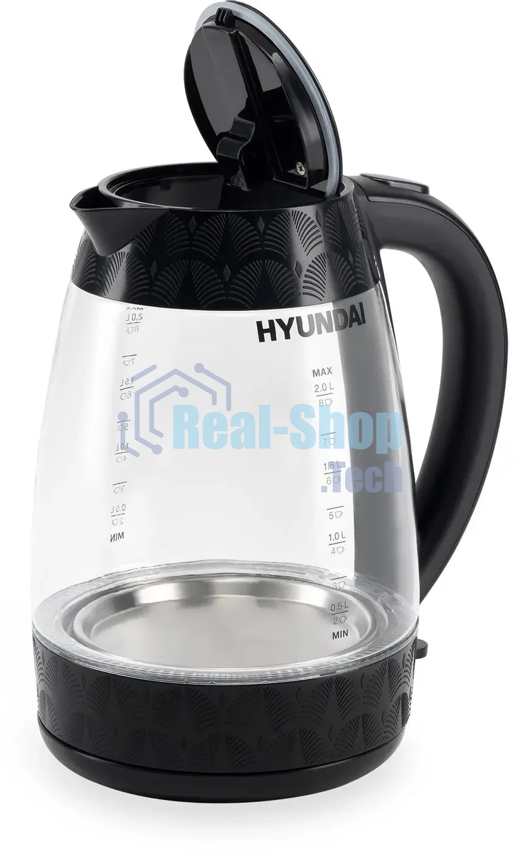 Чайник электрический Hyundai HYK-G4505 2л. 2200Вт черный (корпус: стекло)