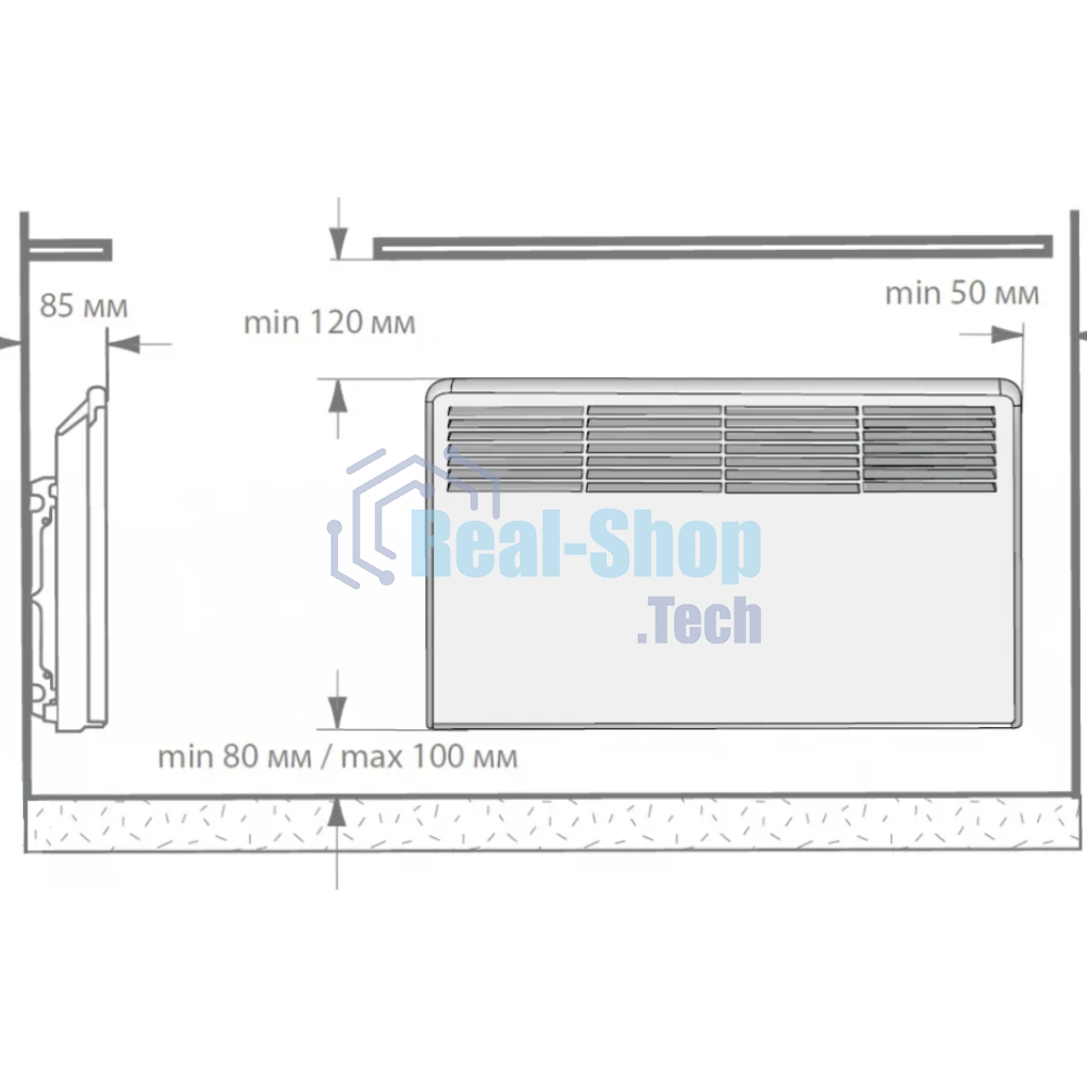 Конвектор ENSTO FinnHeat EPHBM07PR белый, 750 Вт, 12 м2, термостат
