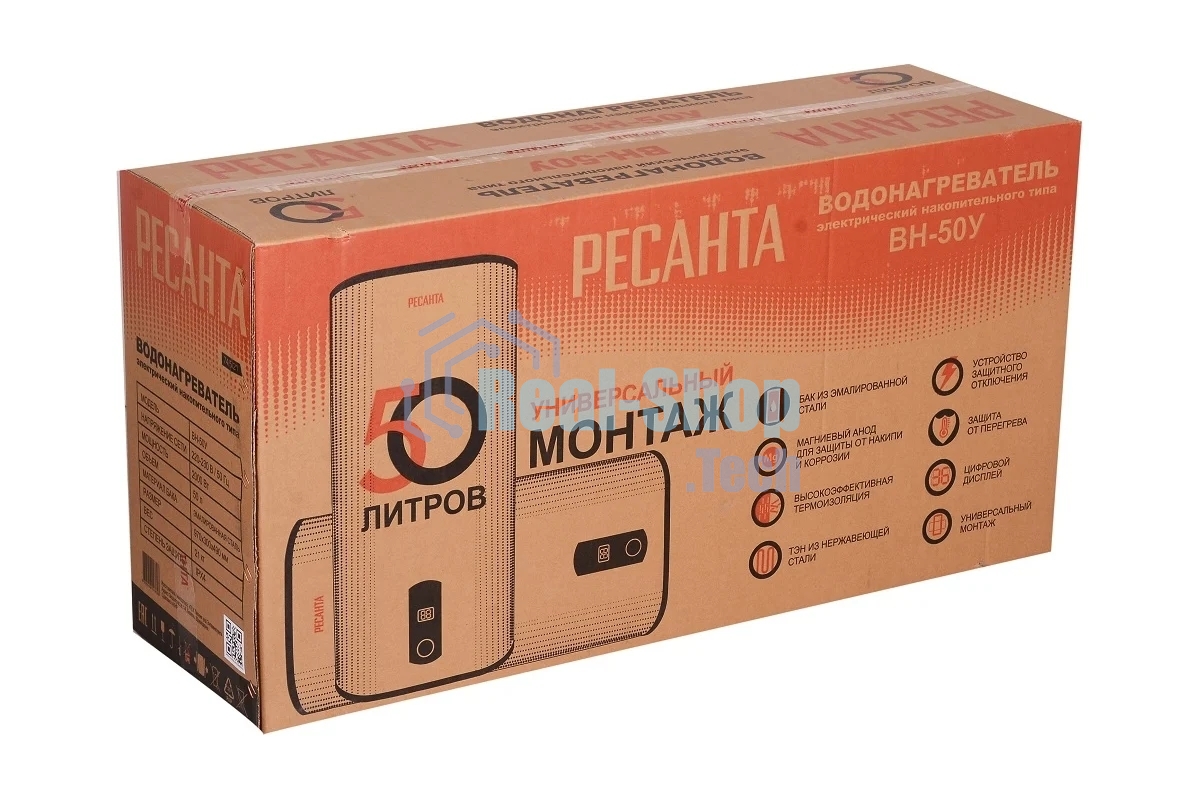 Водонагреватель накопительный ВН-50У Ресанта