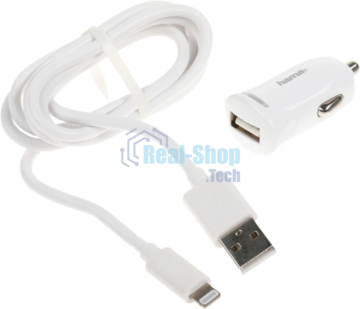 Комплект зарядное устройство Hama H-183266 2.4A для Apple кабель Apple Lightning белый