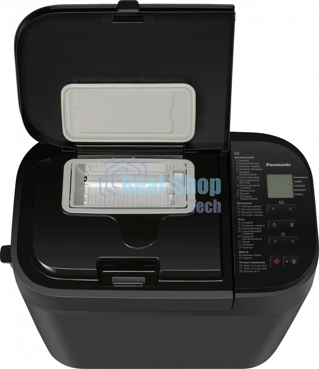 Хлебопечка Panasonic SD-R2530KTS черный, 550 Вт, программ - 28 шт, вес выпечки - 1.1 кг