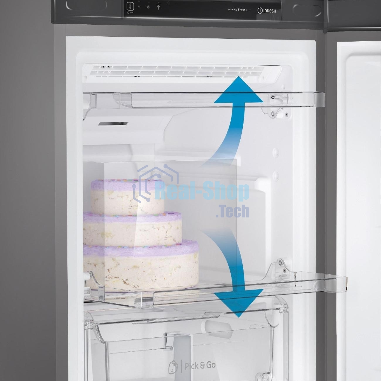 Морозильная камера Indesit DFZ 4150 G, серебристый, 204л, 6 ящиков