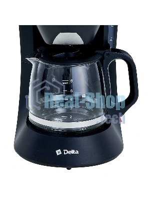 Кофеварка капельная Delta DL-8153 черный, исп. кофе - молотый, 0,6 л, 600 Вт