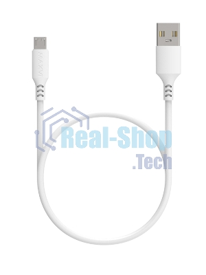 Кабель Maxvi MC-A01 plus white USB-A - microUSB, 2A ток макс. нагрузки 2А, макс. напряжение 5V; стандарт USB 2.0; длина 1.2м, материал PVC, белый