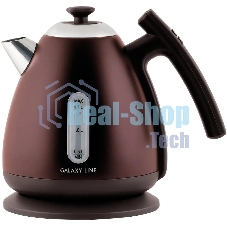 Чайник электрический Galaxy Line GL 0343, горький шоколад, металл, 2200 Вт, 1,7 л