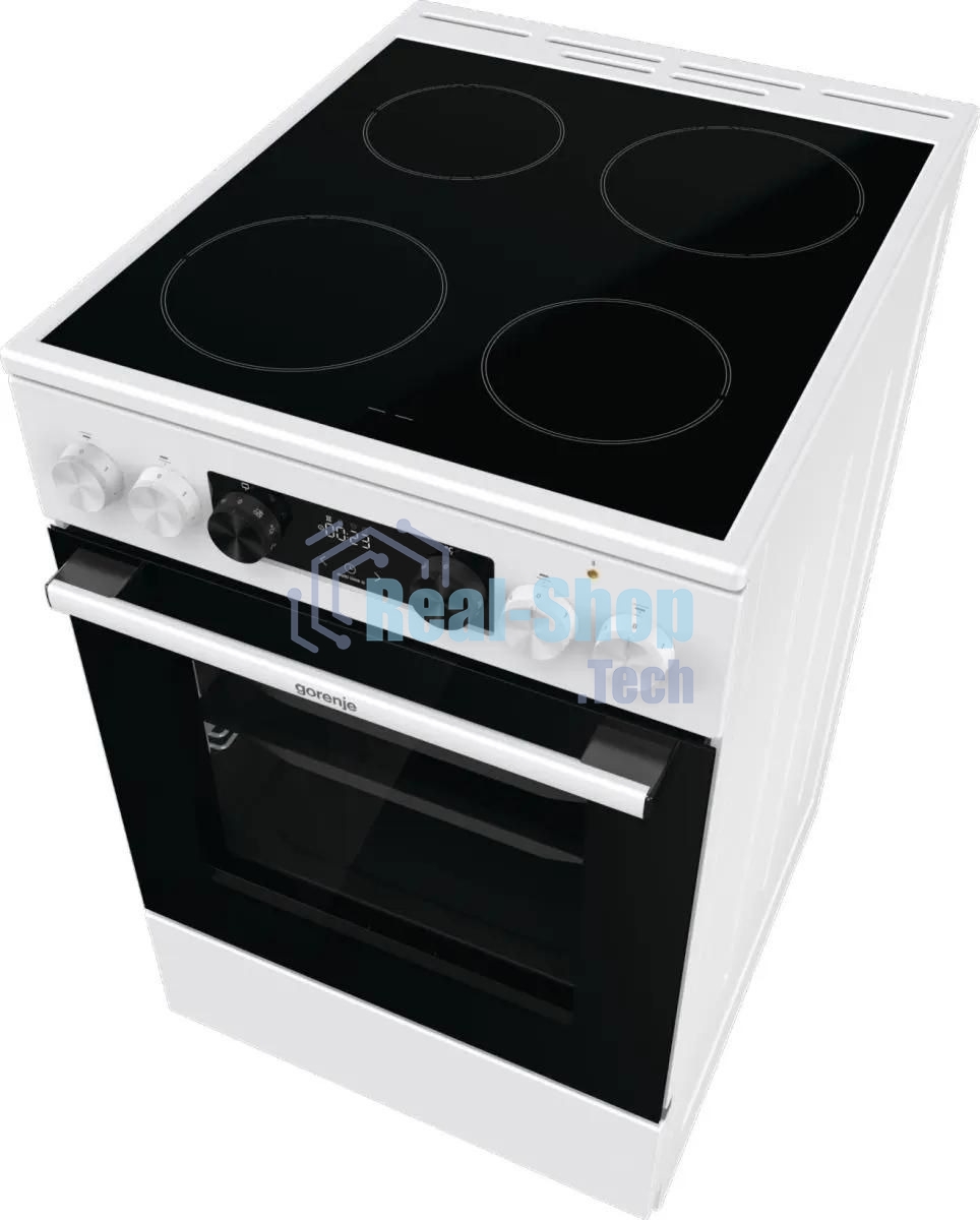 Плита электрическая Gorenje GEC5C42WG белый, конфорок 4 электрических, духовка 70 л, 50 см x 85 см x 59.4 см (без крышки)