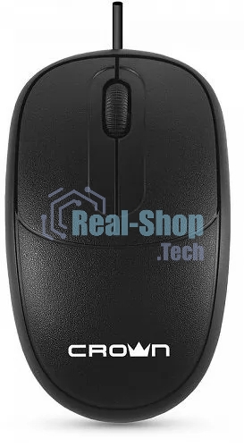 Мышь проводная Crown CMM-128 черный, 1000 dpi, USB, кнопки - 2