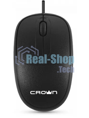 Мышь проводная Crown CMM-128 черный, 1000 dpi, USB, кнопки - 2
