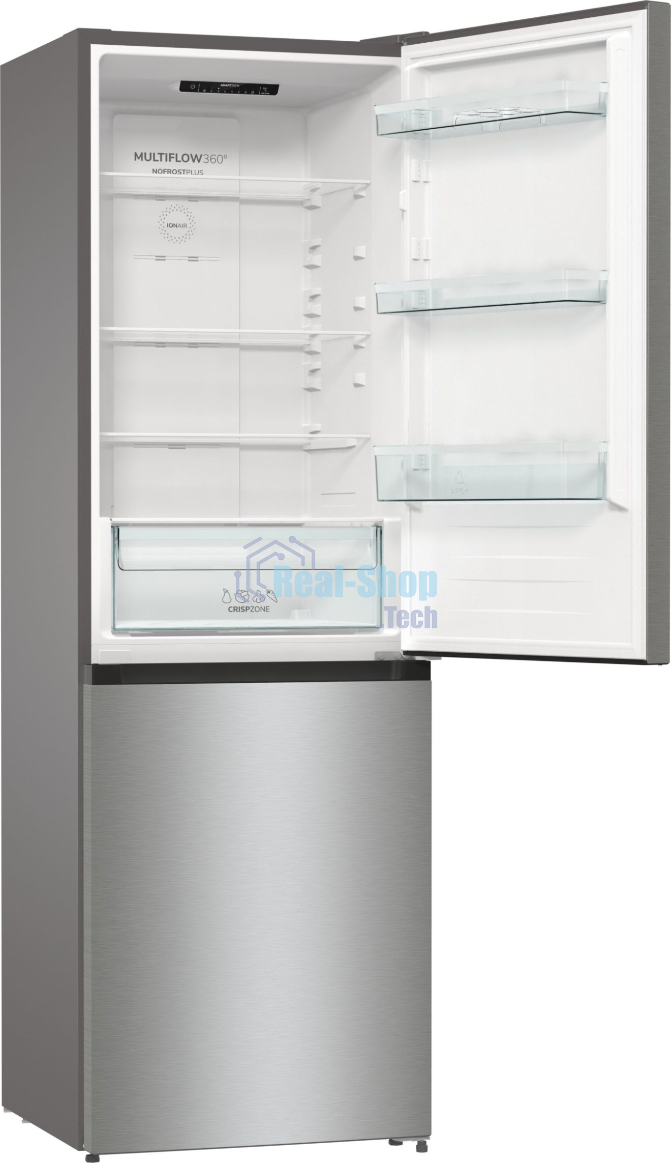 Холодильник Gorenje NRKE62XL серебристый металлик двухкамерный 203/99л морозилка снизу, No Frost