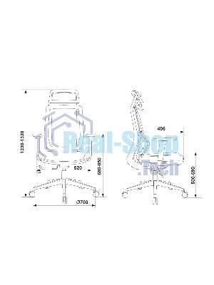 Кресло Бюрократ MC-412N-H черный, сетка, подголовник