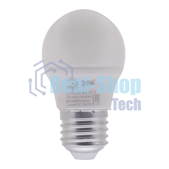 Лампа светодиодная Эра Б0049645 RED LINE LED P45-8W-840-E27 R 8 Вт шар нейтральный белый свет