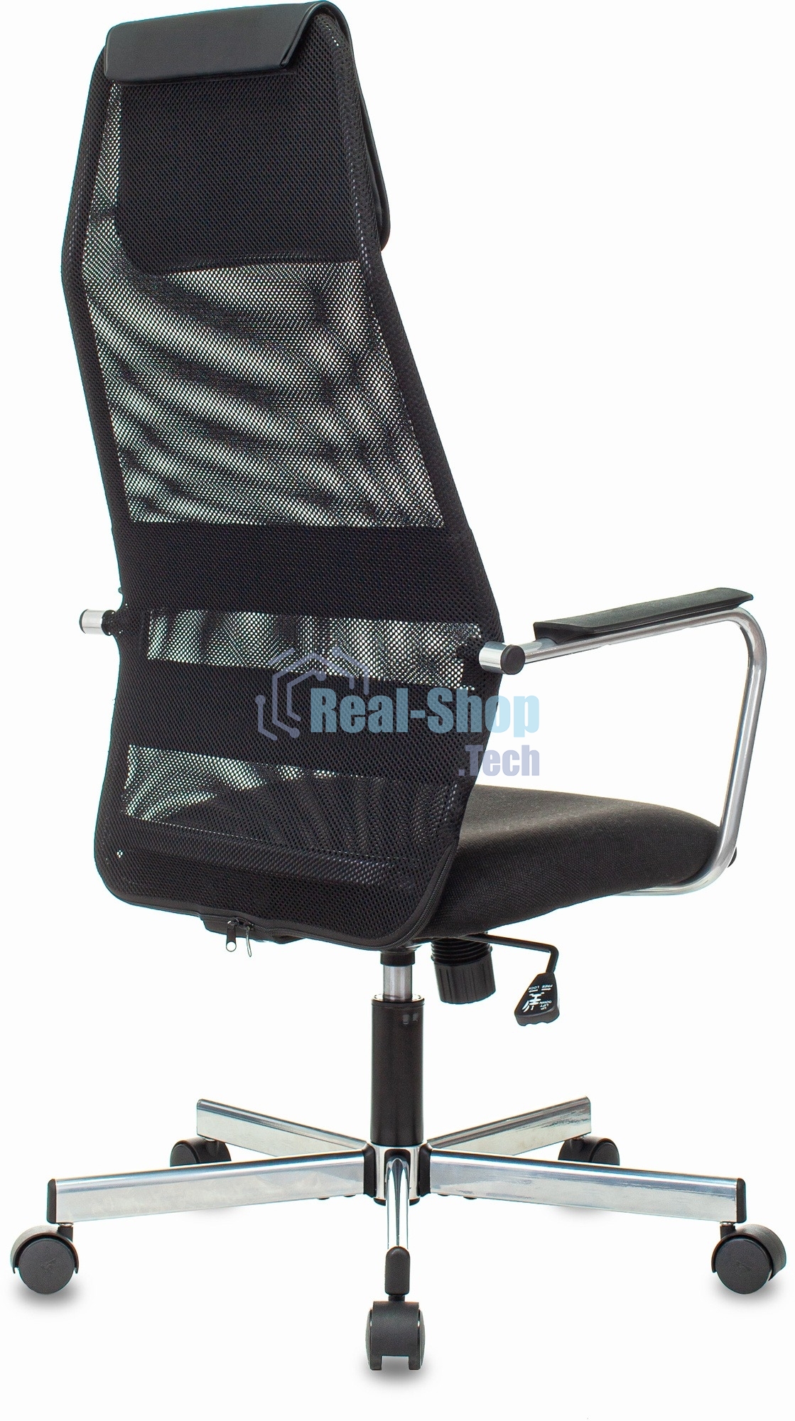 Кресло компьютерное Бюрократ KB-5M TW-01 3C11 черный, сетка/ткань, с подголов. крестовина металл хром