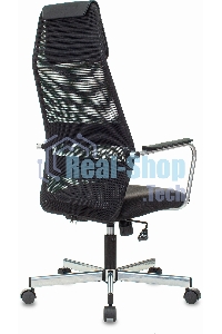 Кресло компьютерное Бюрократ KB-5M TW-01 3C11 черный, сетка/ткань, с подголов. крестовина металл хром
