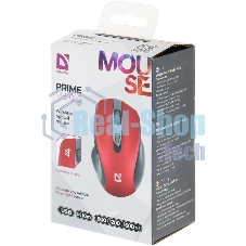 Мышь беспроводная Defender Prime MB-053 красный, 1600 dpi, радиоканал, USB, кнопки - 6
