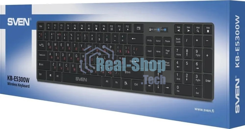 Клавиатура SVEN KB-E5300W беспроводная, радиоканал, чёрный